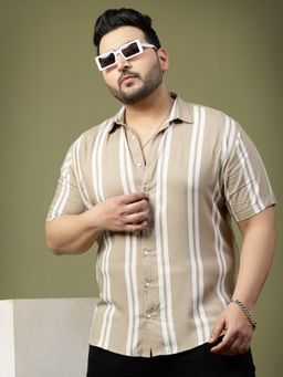 RIGO - Men Beige Striped Shirt