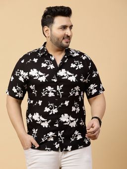 RIGO - Men Black Floral Print Shirt