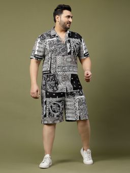 RIGO - Men Black Paisley Print Co-Ord (Set of 2)