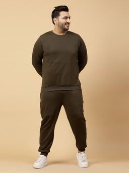 RIGO - Men Olive Solid Terry Tracksuit (Set of 2)