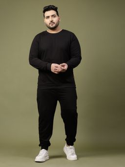 RIGO - Men Black Solid Terry Tracksuit (Set of 2)