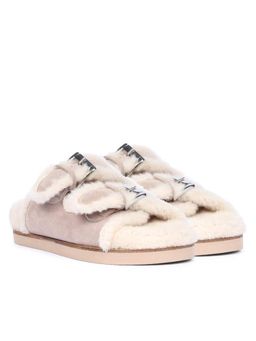 Saint G - Fur Pink Suede Leather Snug Flats