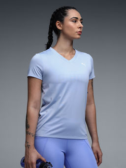 Puma - Train All Day V-Neck Womens Training Blue T-Shirt
