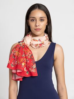 SHAYE - Women Red Floral Printed Scarf