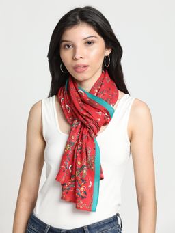 SHAYE - Women Red Floral Printed Scarf