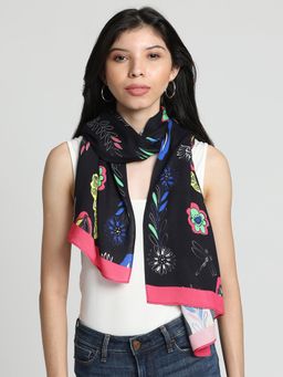 SHAYE - Women Black Printed Scarf