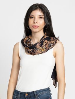 SHAYE - Women Black Paisley Printed Scarf