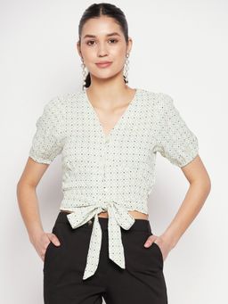 Madame - Multi-color Polka Dots Crop Top