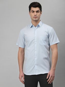 NEUDIS - Men Sky Blue Half Sleeves Casual Shirt