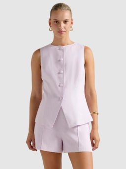 Forever New - Purple Solid Waistcoat Top