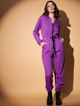 KASSUALLY - Purple Solid Jumpsuit