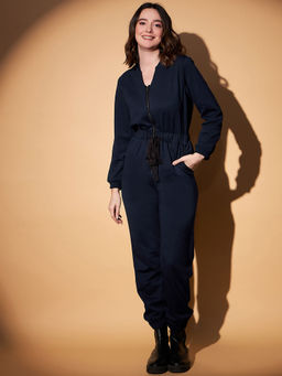 KASSUALLY - Blue Solid Jumpsuit