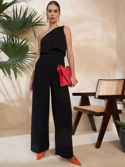 KASSUALLY - Black Solid Jumpsuit