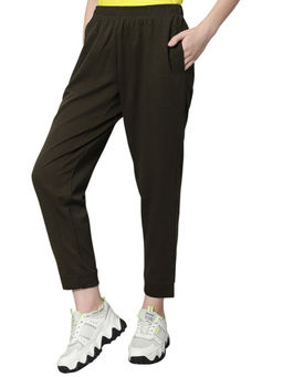 Omtex - COMFY Womens Trackpant with Pockets Athletic Workout Pants for Gym Olive