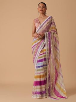 Odette - Multi Color Georgette Saree with Unstitched Blouse