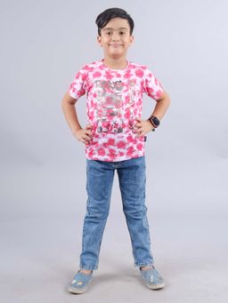 KiddoPanti - Pink Boys Will Be Boys Chest Print T-Shirt and Denim Jeans (Set of 2)