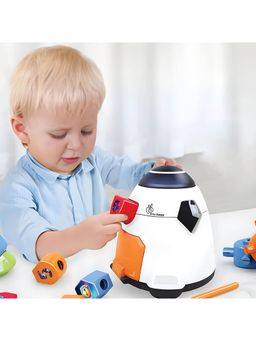 R for Rabbit - Orapple Astro Shape Sorter White Multi OROAWM01