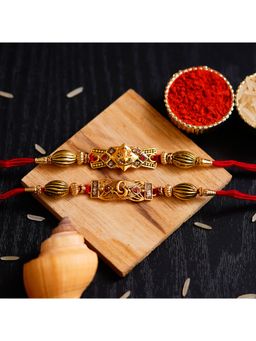 eCraftIndia - Lord Ganesha and Om Religious Rakhi's with Roli Chawal