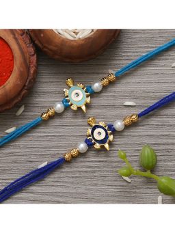 eCraftIndia - Multicolour Evil Eye Tortoise Fancy Rakhi's with Roli Chawal