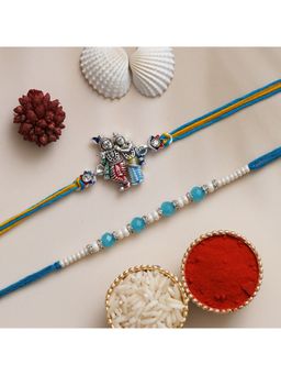 eCraftIndia - Radha Krishna & Pearls Designer Rakhi's with Roli Chawal
