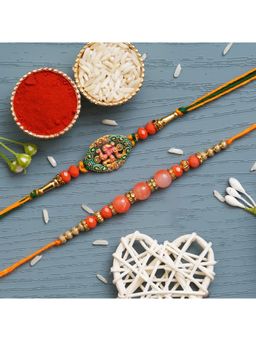 eCraftIndia - Swastika and Pearls Designer Rakhi's with Roli Chawal