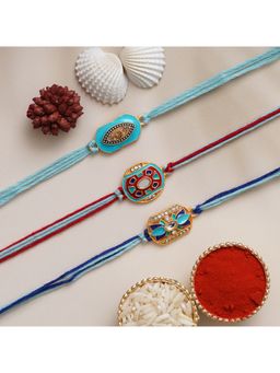 eCraftIndia - Beautiful Floral Designer Rakhi's with Roli Chawal
