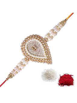 eCraftIndia - Designer Rakhi for Brother with Roli Chawal and Raksha Bandhan Greeting Card