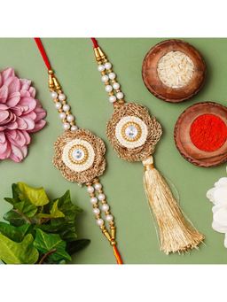 eCraftIndia - Designer Bhaiya Bhabhi Rakhi's with Roli Chawal and Raksha Bandhan Greeting Card