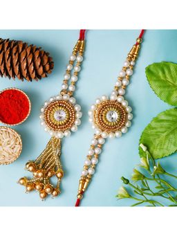 eCraftIndia - Bhaiya Bhabhi Rakhi for Brother with Roli Chawal and Raksha Bandhan Greeting Card