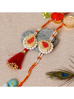 eCraftIndia - Handcrafted Bhaiya Bhabhi Rakhi's with Roli Chawal and Raksha Bandhan Greeting Card