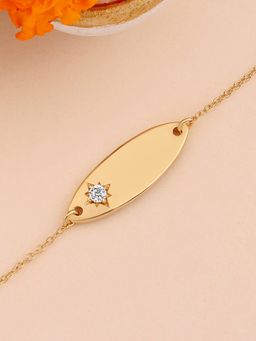 Ornate Jewels - 925 Silver 18K Gold American Diamond Star Rakhi for Brother with Roli Chawal