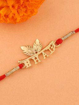 Ornate Jewels - 925 Silver 18K Gold Plated Bhai Thread Rakhi for Brother with Roli Chawal