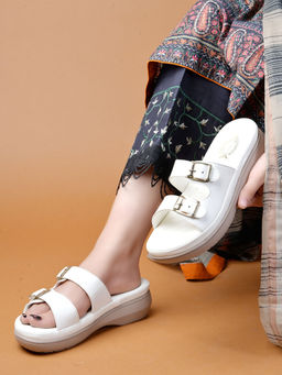 Shoetopia - Cushioned Doctor Sole White Sandals