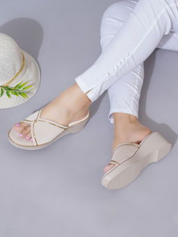 Shoetopia - Classy Beige Sandal Heels