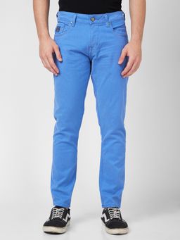 Spykar - Mid Rise Slim Fit Straight Length Blue Jeans