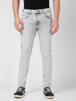 Spykar - Mid Rise Slim Fit Straight Length Grey Jeans