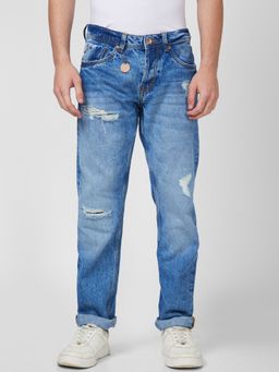 Spykar - Low Rise Comfort Fit Straight Length Blue Jeans