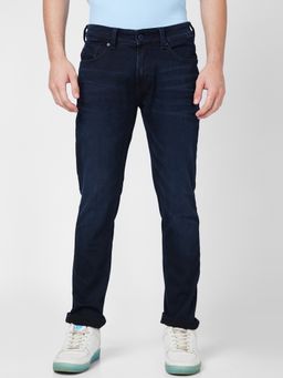 Spykar - Mid Rise Regular Fit Narrow Length Navy Blue Jeans
