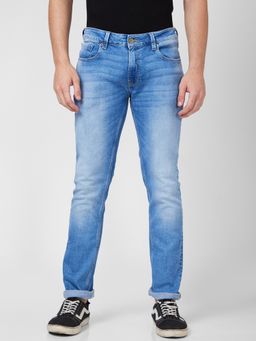 Spykar - Mid Rise Regular Fit Narrow Length Blue Jeans