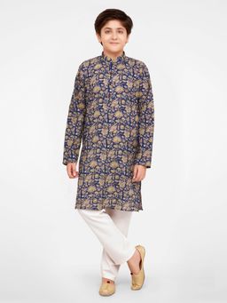 Jeetethnics - Boys Blue Kurta Pyjama Set (Set of 2)