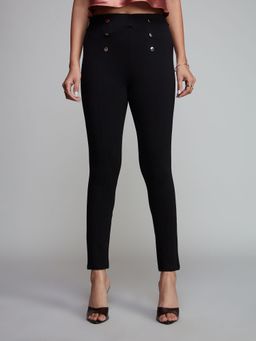 Twenty Dresses by Nykaa Fashion - Basics Black High Waist Ankle Length Jeggings