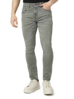 Spykar - Mens Grey Slim Fit Mid Rise Cotton Jeans