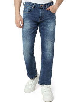 Spykar - Mens Blue Comfort Fit Mid Rise Cotton Jeans