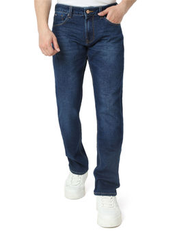 Spykar - Mens Blue Comfort Fit Mid Rise Cotton Jeans
