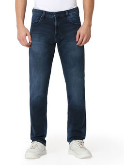 Spykar - Mens Blue Comfort Fit Mid Rise Cotton Jeans
