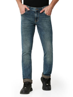 Spykar - Mens Blue Skinny Fit Low Rise Cotton Jeans