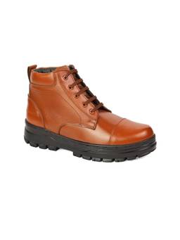 XHUGOY - Men Tan Lace-Ups Police Combat Boots