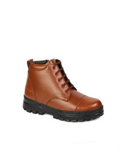 XHUGOY - Men Tan Lace-Ups Police Combat Boots