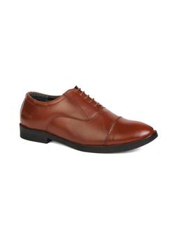 XHUGOY - Men Tan Leather Police Wardi Oxfords