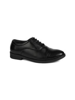 XHUGOY - Men Black Leather Police Wardi Oxfords